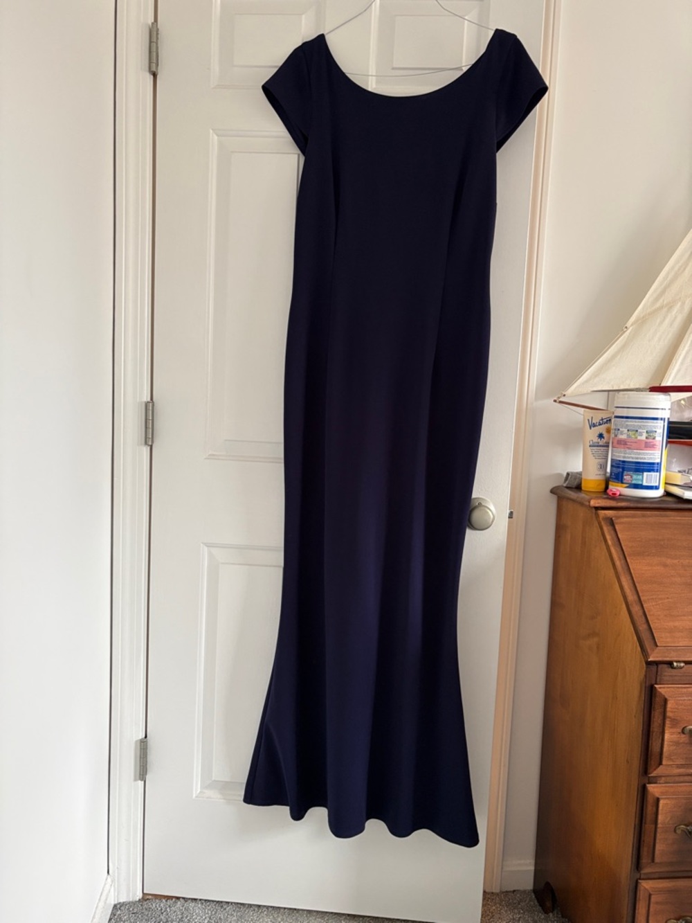 Navy Tie-Front Maxi Dress
